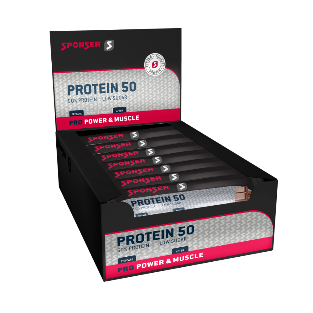 Sponser Protein 50 Chocolate - Display (25 x 50 g) Proteinriegel
