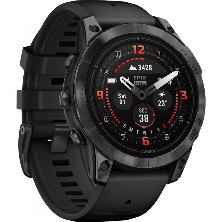 Garmin EPIX PRO, 47, Saph, CrbnGryDLC Ti, Black, Sportuhr