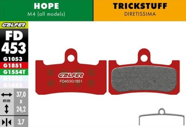 Galfer Advanced FD453 Hope M4/Trickstuff Diretissima Bremsbeläge