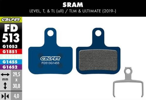 Galfer Road FD513 Red AXS/Force AXS/Level/Avid Elixir Bremsbeläge