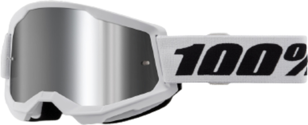 100percent Goggle Strata 2 White - Mirror Silver Lens