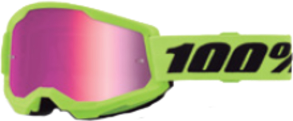 100percent Strata 2 Junior Goggle Neon Yellow - Mirror Pink Lens