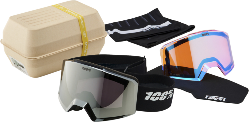 100percent NORG HiPER Goggle Black/Silver - Mirror Silver Lens