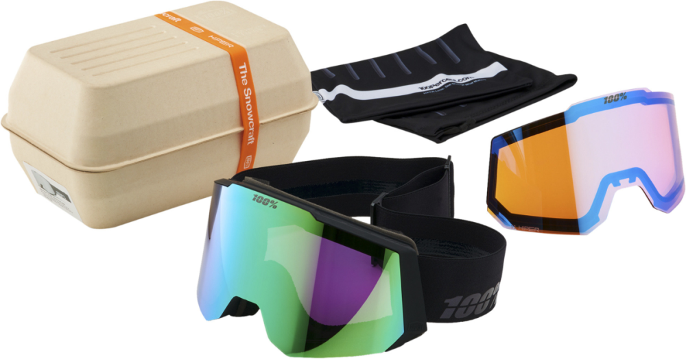 100percent SNOWCRAFT HiPER Goggle Black/Green - Mirror Green Lens