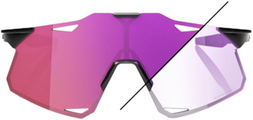 100percent Brille Hypercraft - Gloss Black - Purple Mirror Photochromic Lens