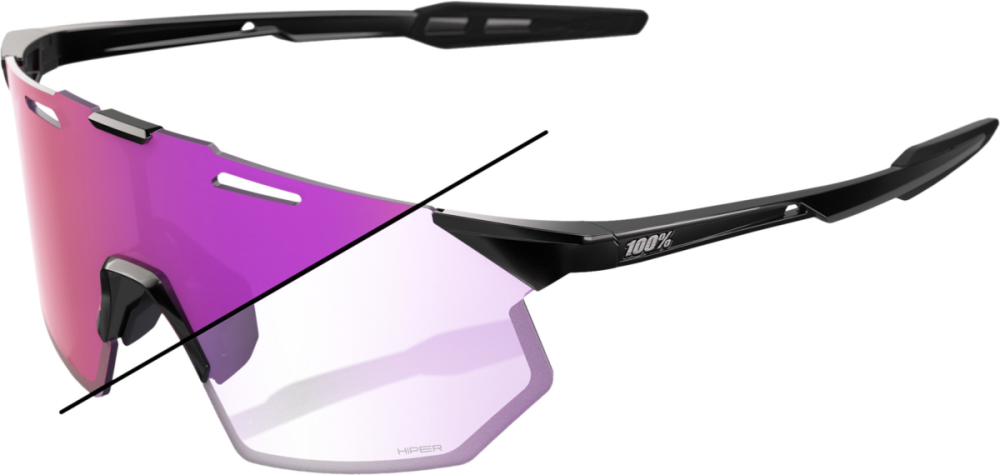 100percent Brille Hypercraft SQ - Gloss Black - Purple Mirror Photochromic Lens