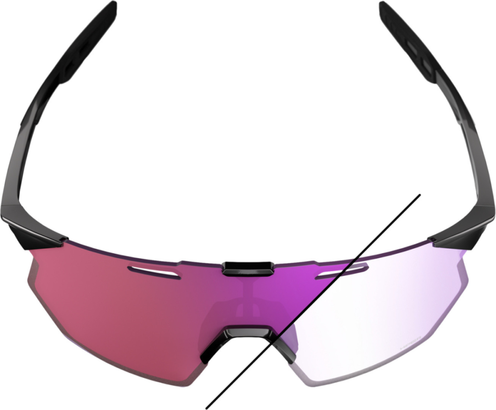 100percent Brille Hypercraft SQ - Gloss Black - Purple Mirror Photochromic Lens