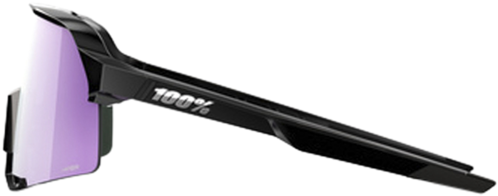 100percent Brille S3 - Polished Black - HiPER Polarized Lavender Mirror