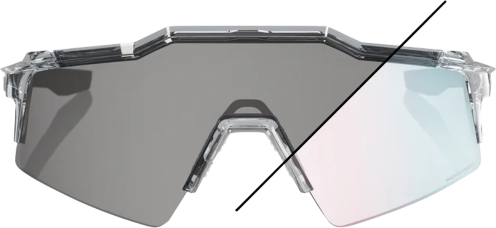 100percent Brille Speedcraft SL - Polished Translucent Grey - Rose Gold Photochromic Mirror