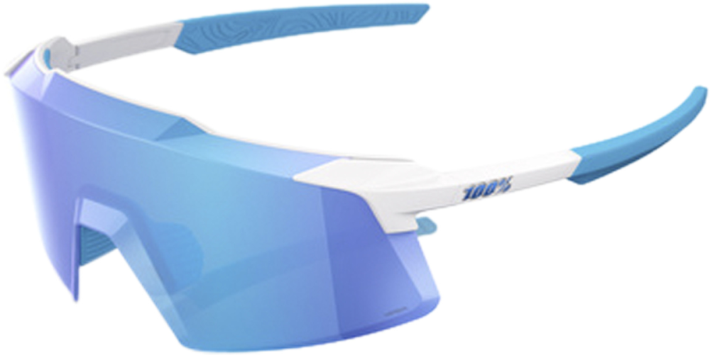 100percent Brille Aerocraft - Matte White - HiPER Blue Mirror Lens