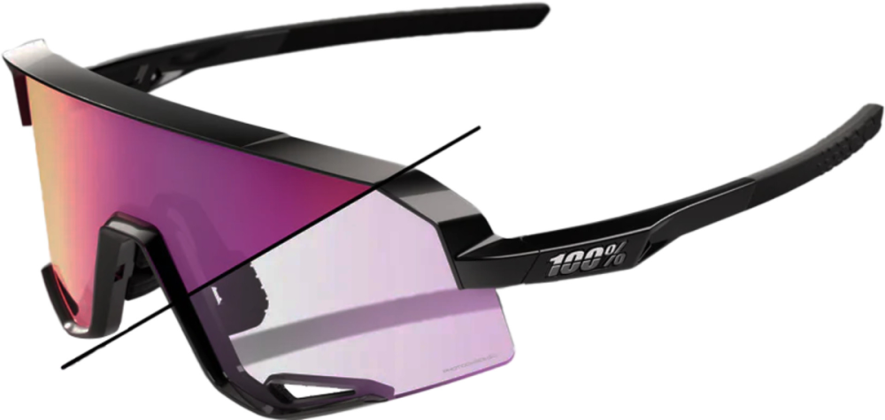 100percent Brille Slendale - Gloss Black - Photochromic Purple Mirror Lens