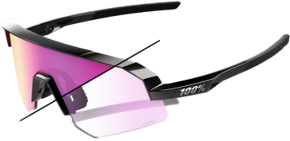 100percent Brille Slendale SL - Gloss Black - Purple Mirror Photochromic Lens