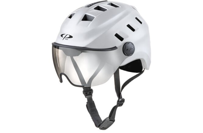 CP Bike CHIMO Helmet visor clear white matt, S/M