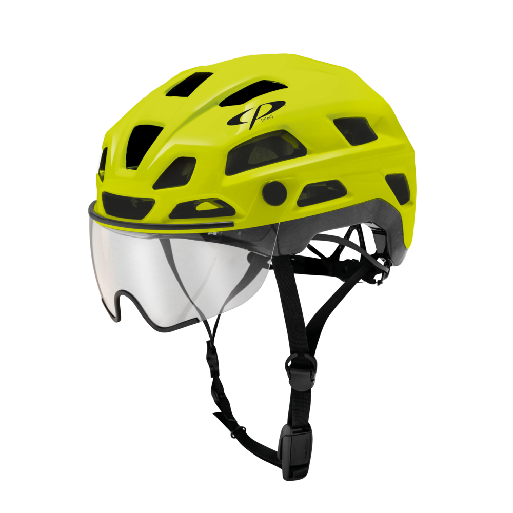 CP Bike CYLITE Helmet visor clear fluo yellow/black shiny, S/M
