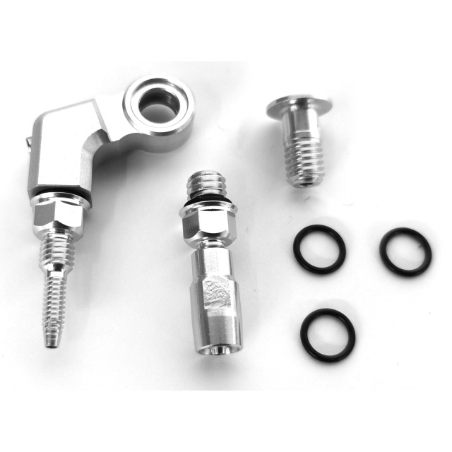 Tricktuff Trickstuff Leitungsanschlussset, Für Kevlar Leitung, silber, Angled & M6x1 5mm