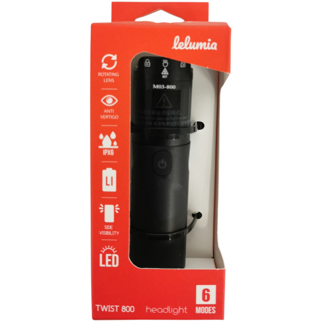 Lelumia Lampe Twist 800, 800 Lumen inkl. USB-C Ladekabel schwarz