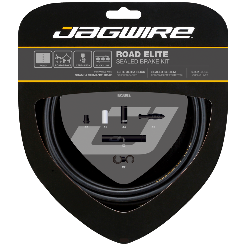 Jagwire Bremskabel/Hülle, BRAKE ELITE Sealed ROAD 5mm Set STS-EL Elite Polished CSX STEALTH black SCK050