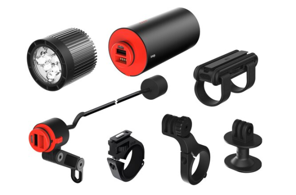 Knog Scheinwerfer PWR MTB 2000 Set mit Helm- und Lenkerhalter black