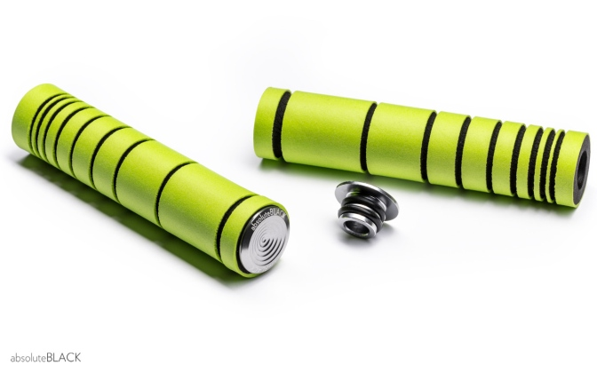 absoluteBLACK absoluteBLACK, Griffe, SILICONE GRIPS, inkl. Alu-Endkappen, GREEN Lime/ grün
