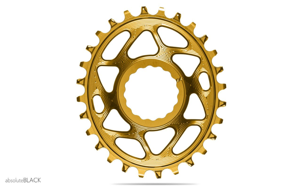absoluteBLACK Kettenblatt, OVAL, MTB, für RaceFace Cinch, DM - N/W, GOLD, 34 Zähne