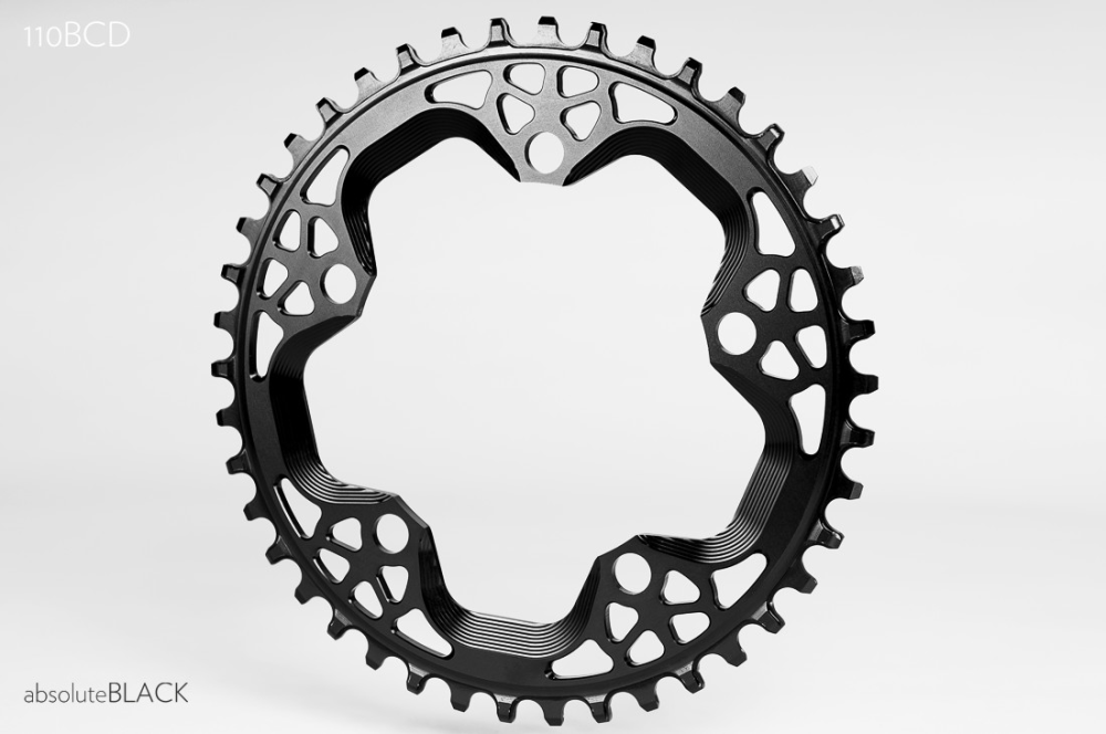 absoluteBLACK Kettenblatt, RUND, Gravel - Cyclocross, 1x 110/5, 42 Zähne, BLACK - schwarz - BK