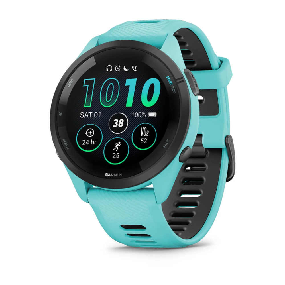 Garmin Forerunner® 265 Music, Sportuhr, Aqua Blue