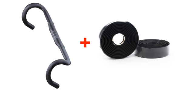 Tune LENKER SET, Rennradlenker + Lenkerband, GEWEIH Karbonlenker Rennrad, Breite 442 mm (Mitte-Mitte)